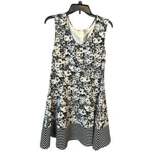 Mystree black white sleeveless dress stretch women's size large